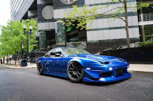 Blue Nissan 200SX Stance